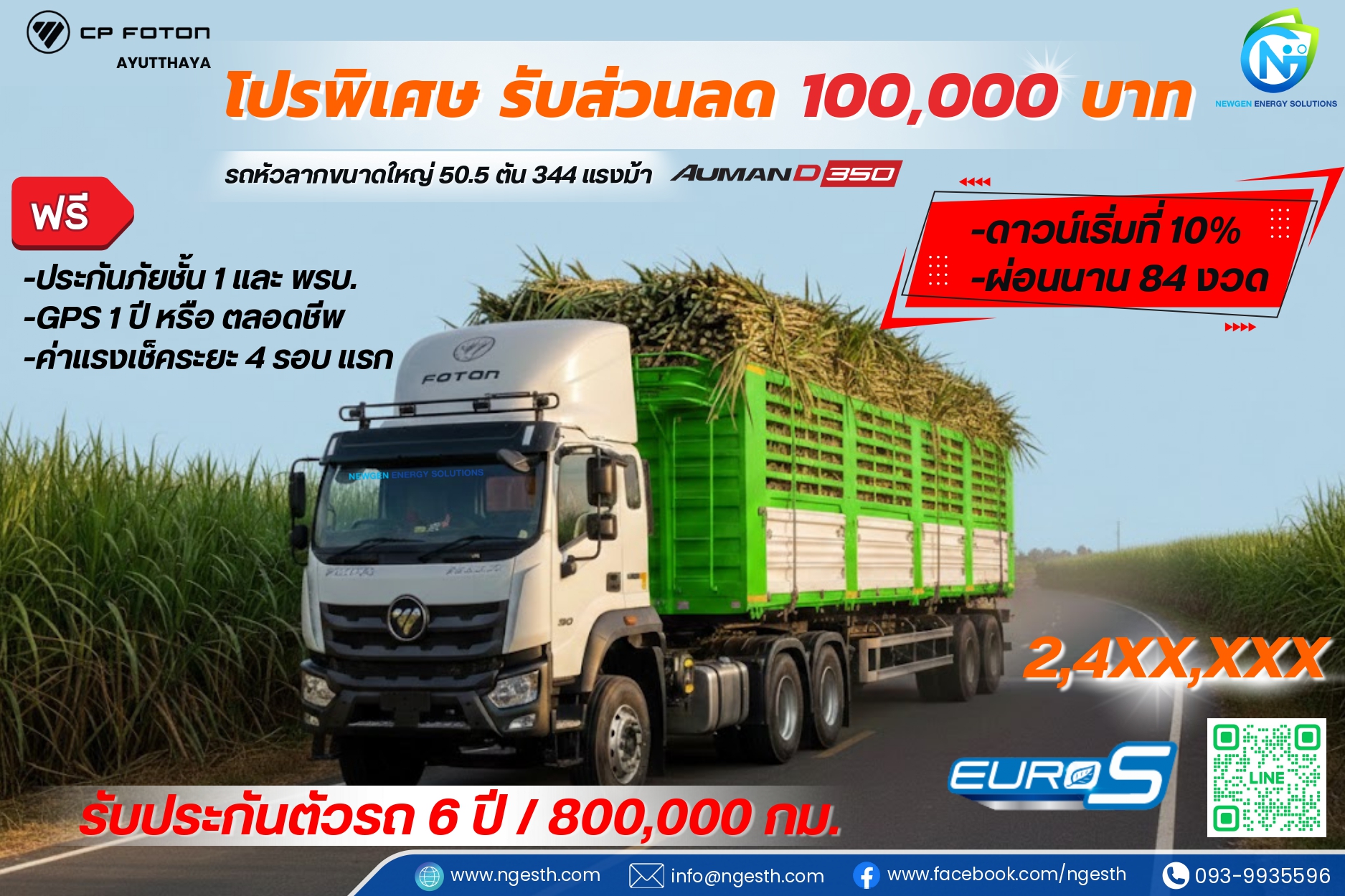 Read more about the article โปรแรงทะลุพิกัด! CP FOTON AUMAN D350 (6×4) Euro 5